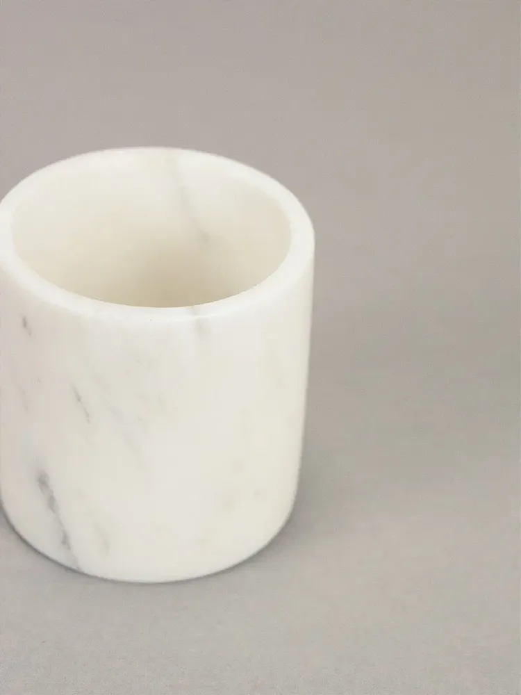 Candlesticks and candle holders - Round tealight holder in white Nghe An veined marble - L INDOCHINEUR X RIVÊT