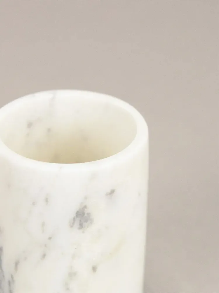 Candlesticks and candle holders - Large round tealight holder in white marble - L INDOCHINEUR X RIVÊT