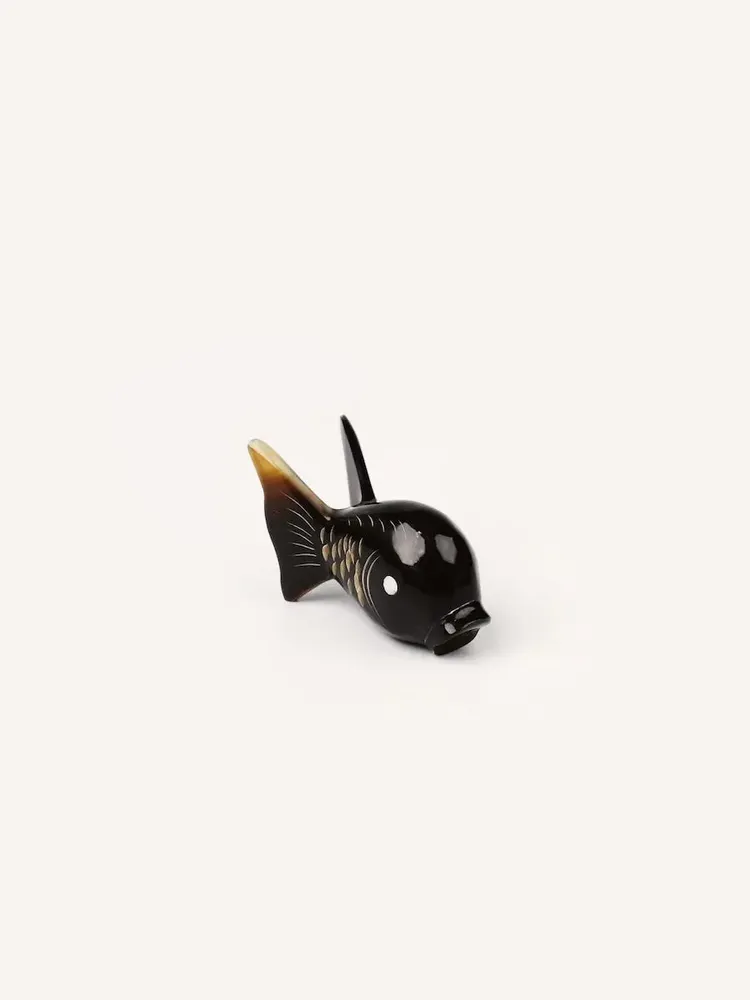 Cutlery set - Chopsticks holder round fish in black horn (by 6) - L INDOCHINEUR X RIVÊT