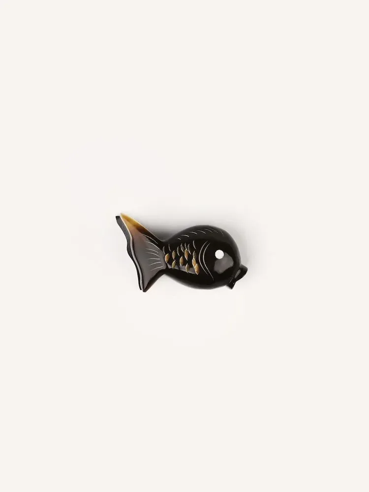 Cutlery set - Chopsticks holder round fish in black horn (by 6) - L INDOCHINEUR X RIVÊT