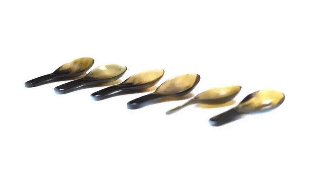 Cutlery set - Oval teaspoon in marble horn (set of 6) - L INDOCHINEUR X RIVÊT