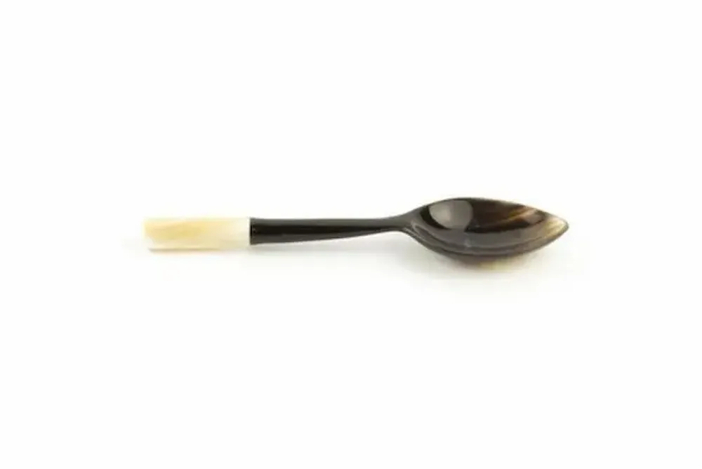 Couverts de service - Set de 6 cuillères à café nacre escargot et corne - L INDOCHINEUR X RIVÊT