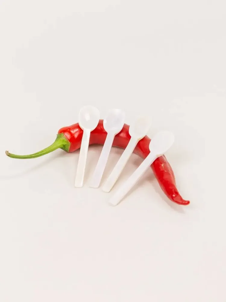 Couverts de service - Set de 6 cuillères à sel ou caviar Baguette en nacre blanche - L INDOCHINEUR X RIVÊT