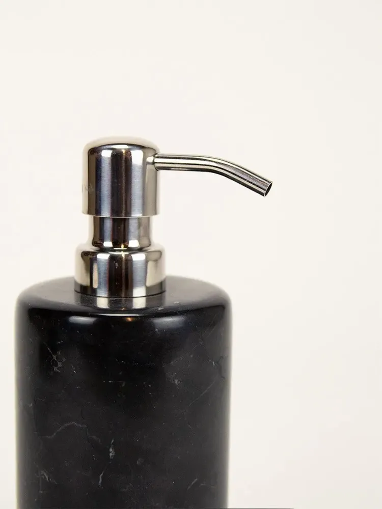 Coffrets et boîtes - Pot savon liquide ronde en marbre noir - L INDOCHINEUR X RIVÊT