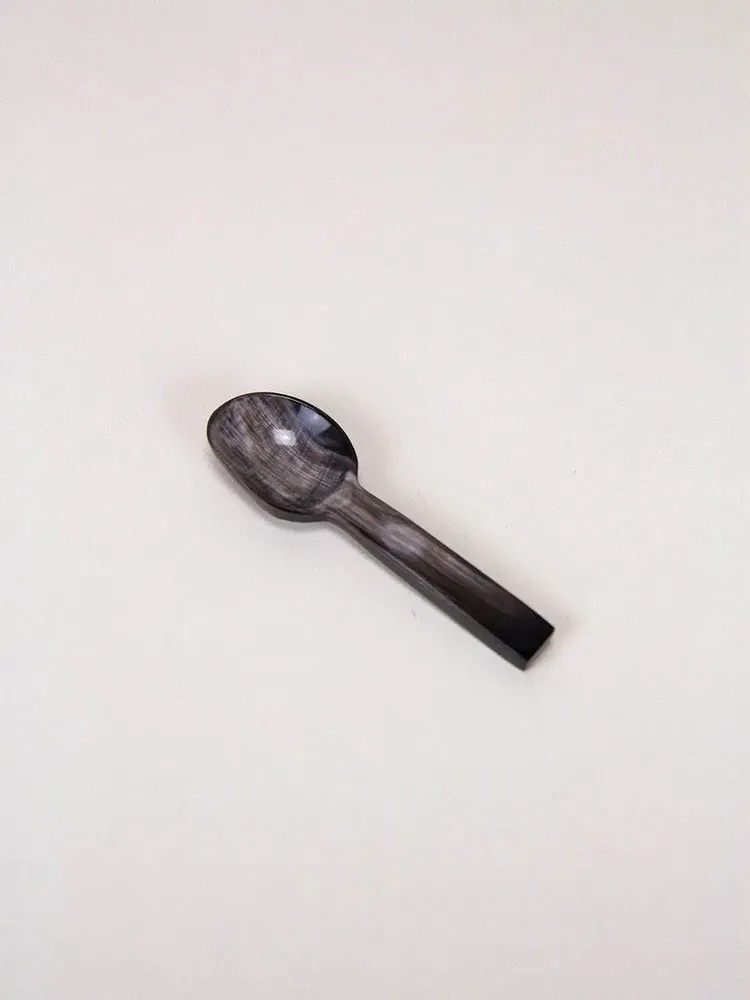 Cutlery set - Set of 6 salt spoons in African black horn - L INDOCHINEUR X RIVÊT