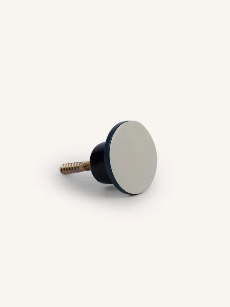 Artistic hardware - Straight-edge wall hook, grey and midnight blue lacquer, size S - L INDOCHINEUR X RIVÊT