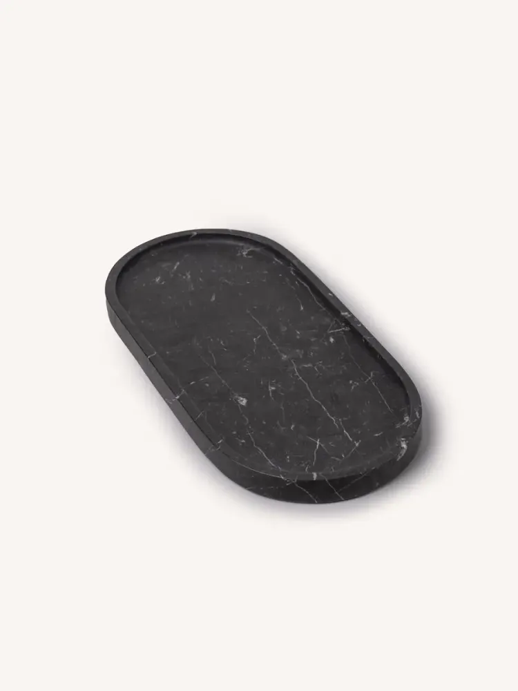 Kitchen utensils - Oval tray in black marble XL - L INDOCHINEUR X RIVÊT