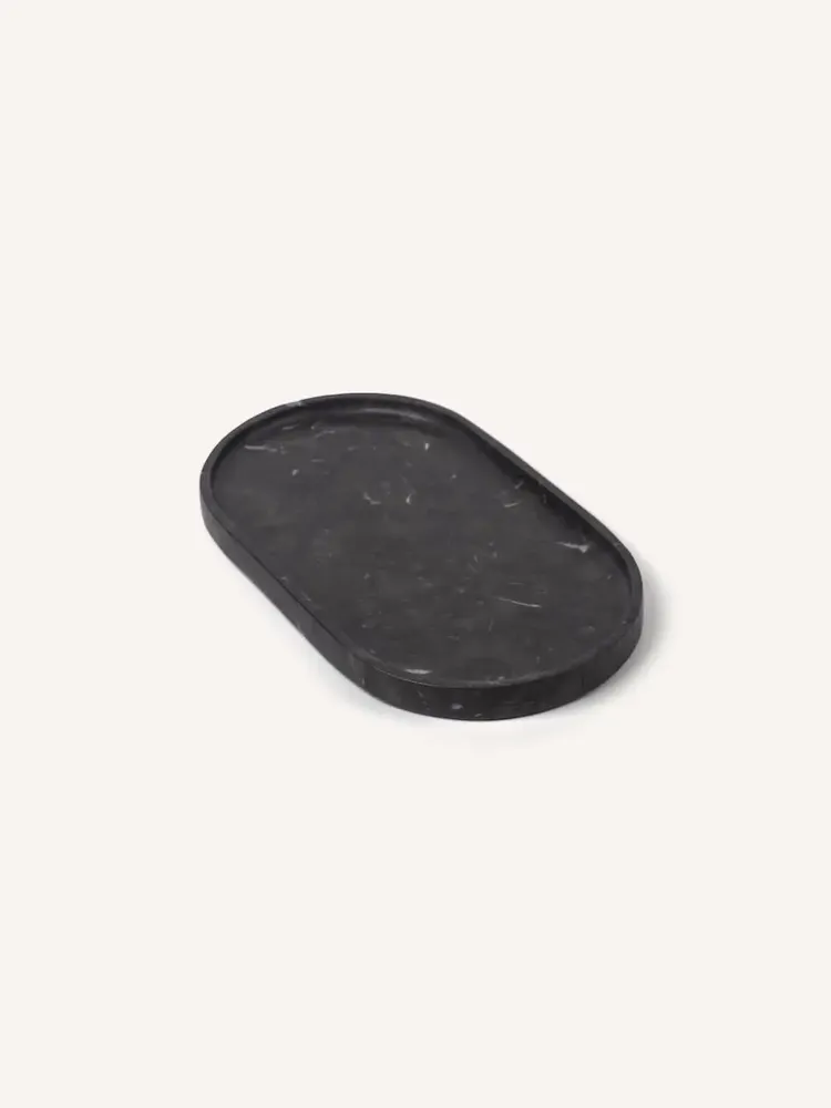 Kitchen utensils - Oval tray in black marble M - L INDOCHINEUR X RIVÊT