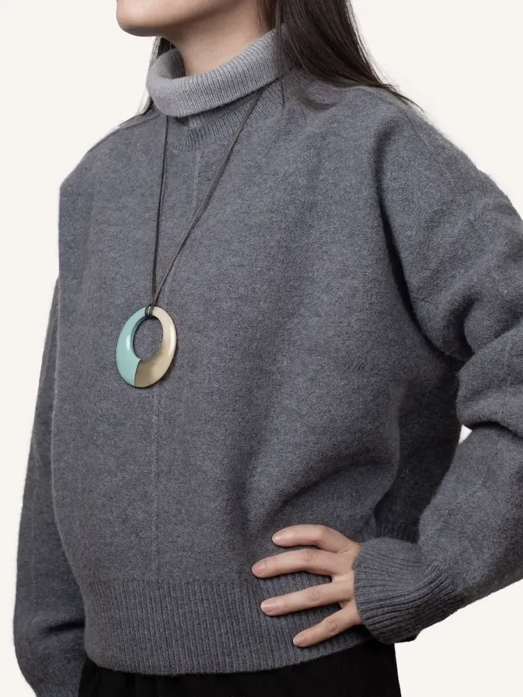 Jewelry - Small irregular ring pendant in water green lacquer - L INDOCHINEUR X RIVÊT