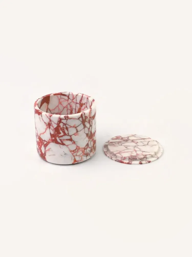 Coffrets et boîtes - Boîte Jupiter en marbre rouge et blanc - L INDOCHINEUR X RIVÊT
