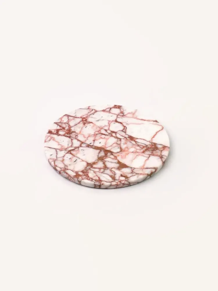 Dessous de plat - Dessous de plat Centaure en marbre rouge et blanc - L INDOCHINEUR X RIVÊT