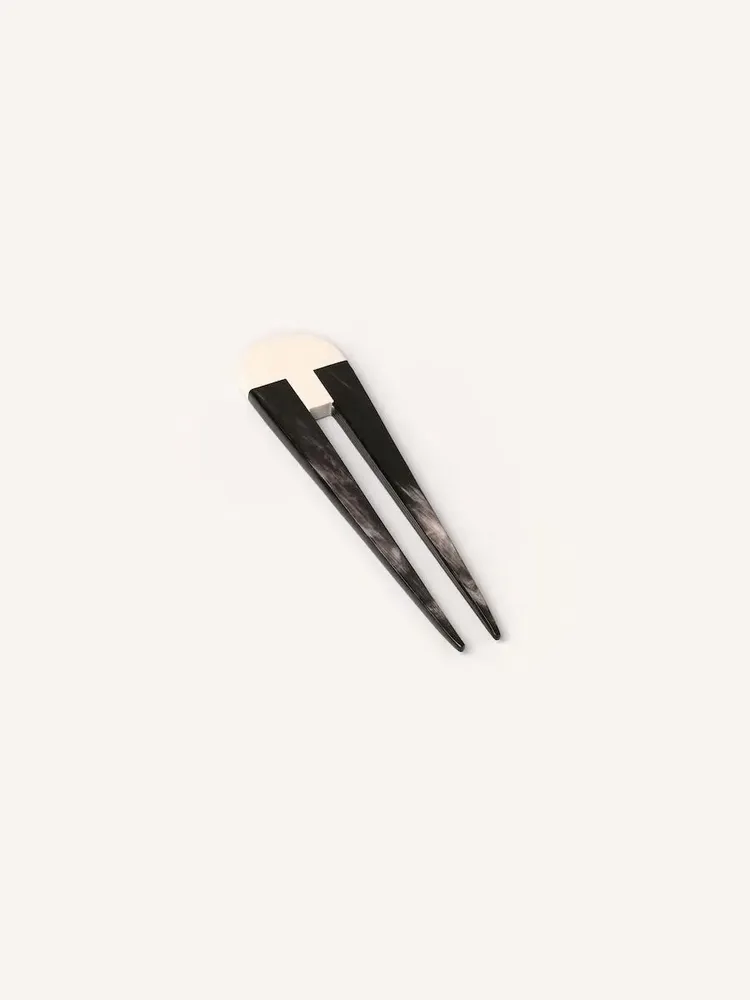 Hair accessories - Hairpin in marbled black horn and ivory lacquer - L INDOCHINEUR X RIVÊT