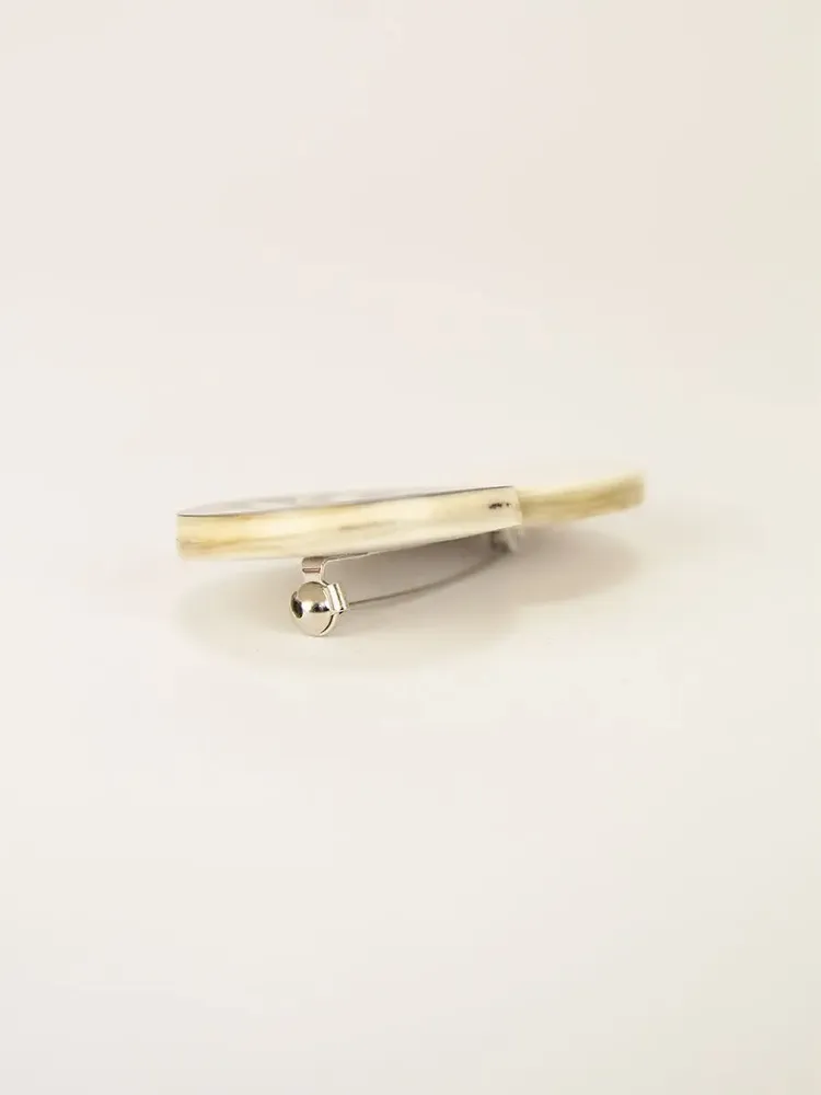 Brooches - Double round brooche in white horn Terrazo style - L INDOCHINEUR X RIVÊT