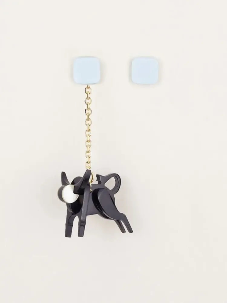 Bijoux - Boucles d'oreilles en corne et laque Rouge Feu - Tiges - L INDOCHINEUR X RIVÊT