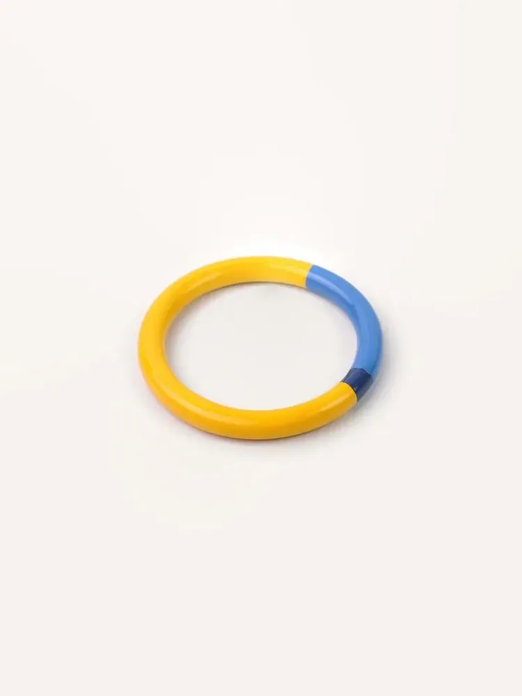 Bracelets - Round bracelet, lacquered wood, light blue, dark blue, - Multicolour - L INDOCHINEUR X RIVÊT