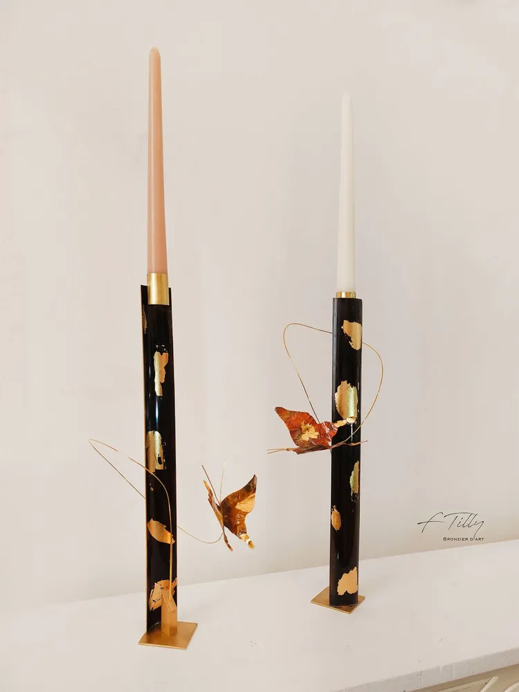 Decorative objects - Old bronze BUTTERFLY VEILLEUR candle holder - FRÉDÉRIQUE TILLY
