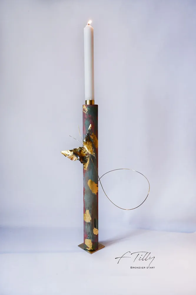 Decorative objects - BUTTERFLY VEILLEUR candle holder oxidized bronze - FRÉDÉRIQUE TILLY