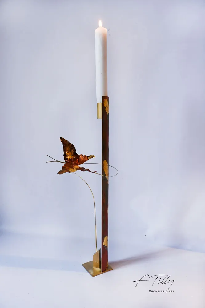 Decorative objects - BUTTERFLY VEILLEUR candle holder oxidized bronze - FRÉDÉRIQUE TILLY
