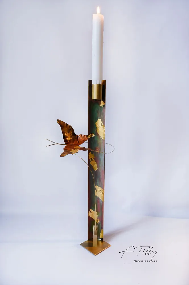 Decorative objects - BUTTERFLY VEILLEUR candle holder oxidized bronze - FRÉDÉRIQUE TILLY