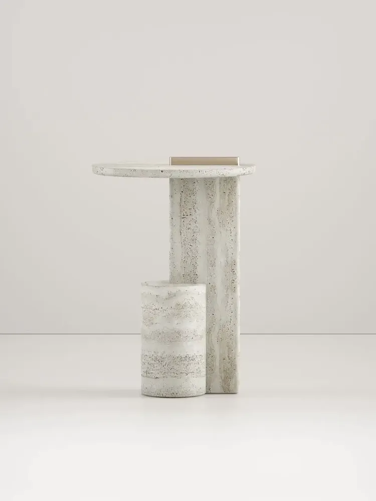 Other tables - On –  Side Table in Roman Travertine - PISTORE MARMI