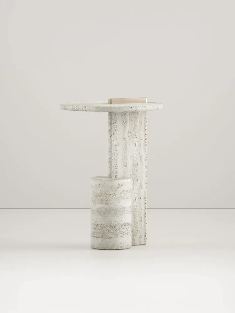 Other tables - On –  Side Table in Roman Travertine - PISTORE MARMI
