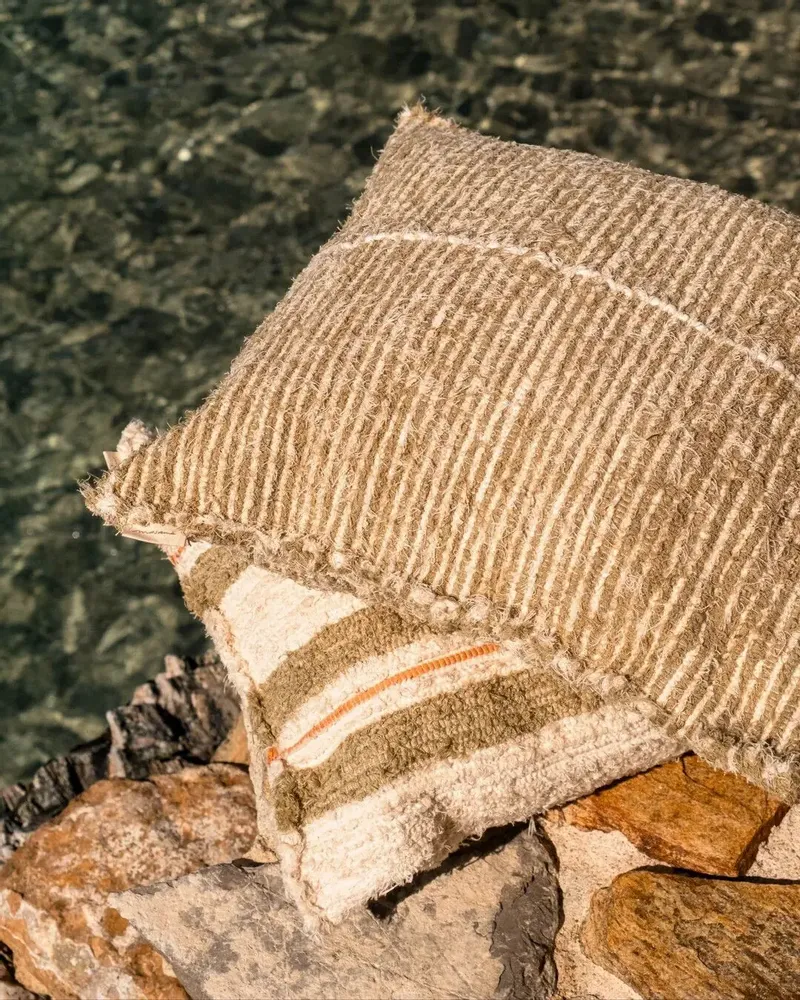 Cushions - TARIFA - 100% cotton cushion Chanvre – Square 50×50 - MASAME