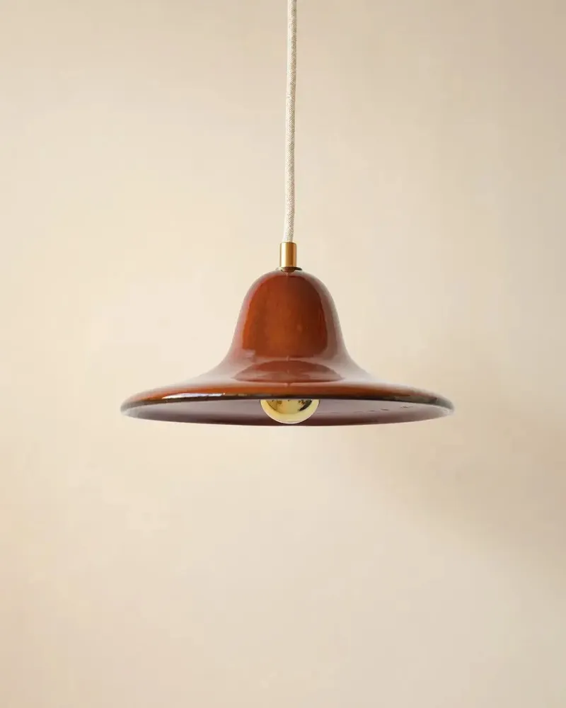 Suspensions - Gigaro M - Suspension Céramique émaillée Ø23 cm – Terre Brulée - MASAME