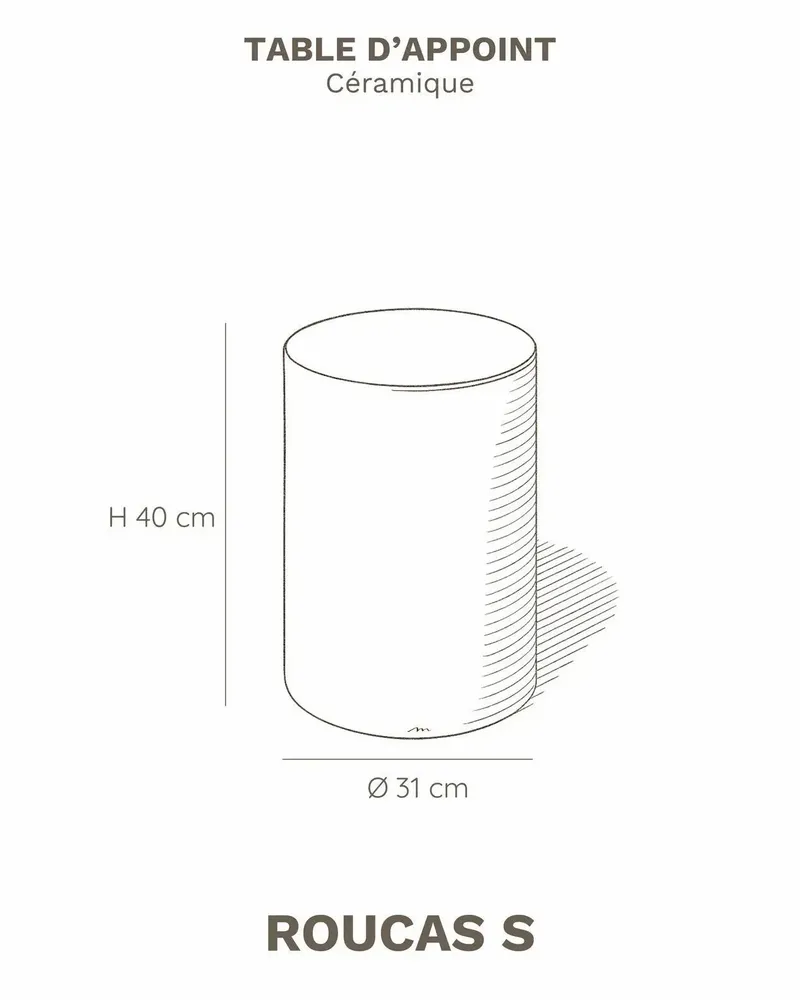 Night tables - ROUCAS - Ceramic side table – S - Ø31 H40 cm – Ambre - MASAME