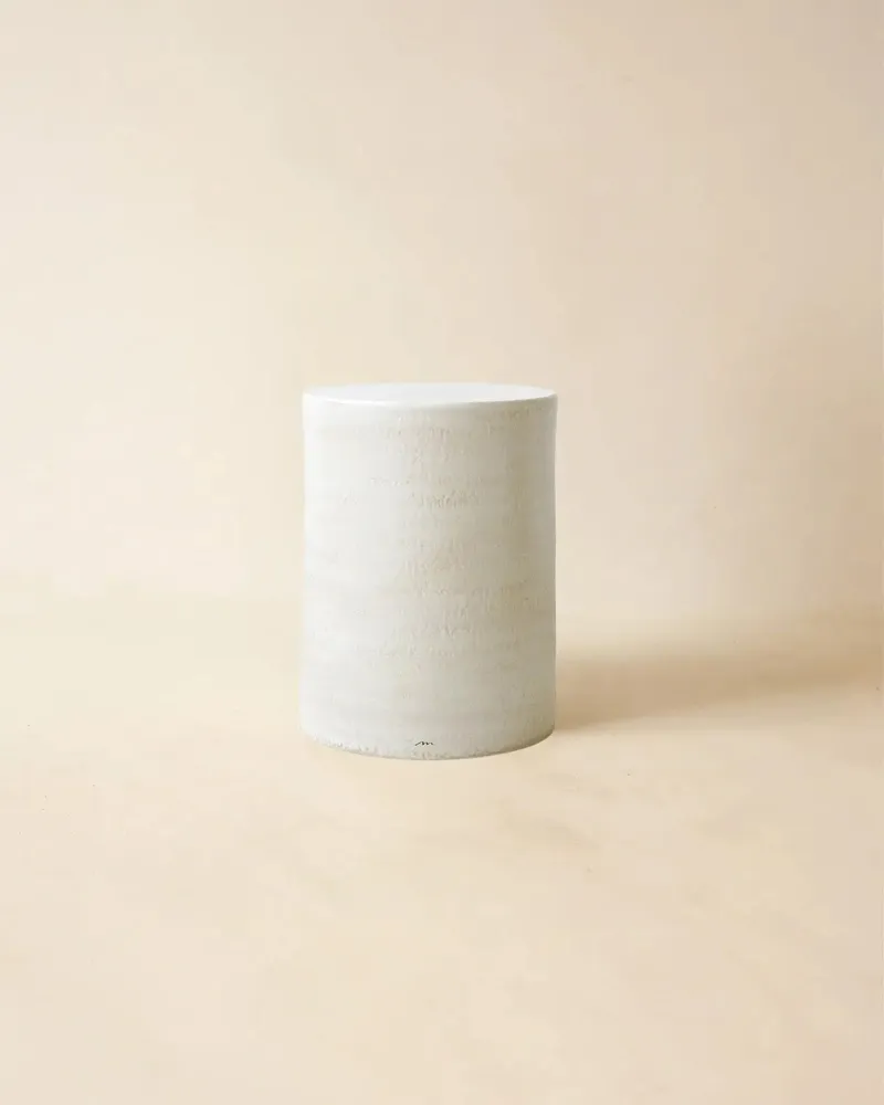 Night tables - ROUCAS - Ceramic side table – S - Ø31 H40 cm – Calcaire - MASAME