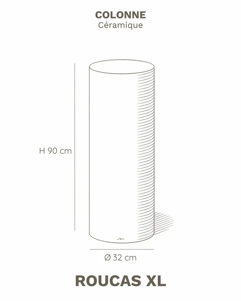 Tables de nuit - ROUCAS - Table d'Appoint Céramique – XL - Ø32 H90 cm – Ambre - MASAME