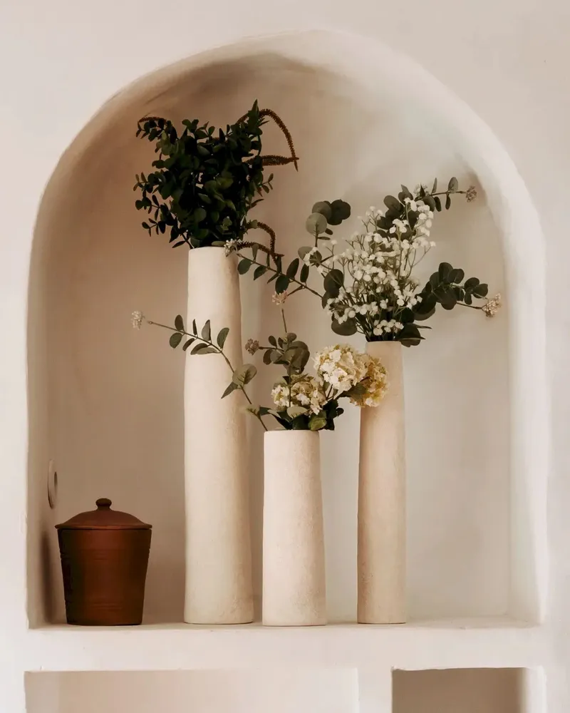 Vases - SORRENTE - Sandy white earthenware vase – S - Ø10 H30 cm - MASAME