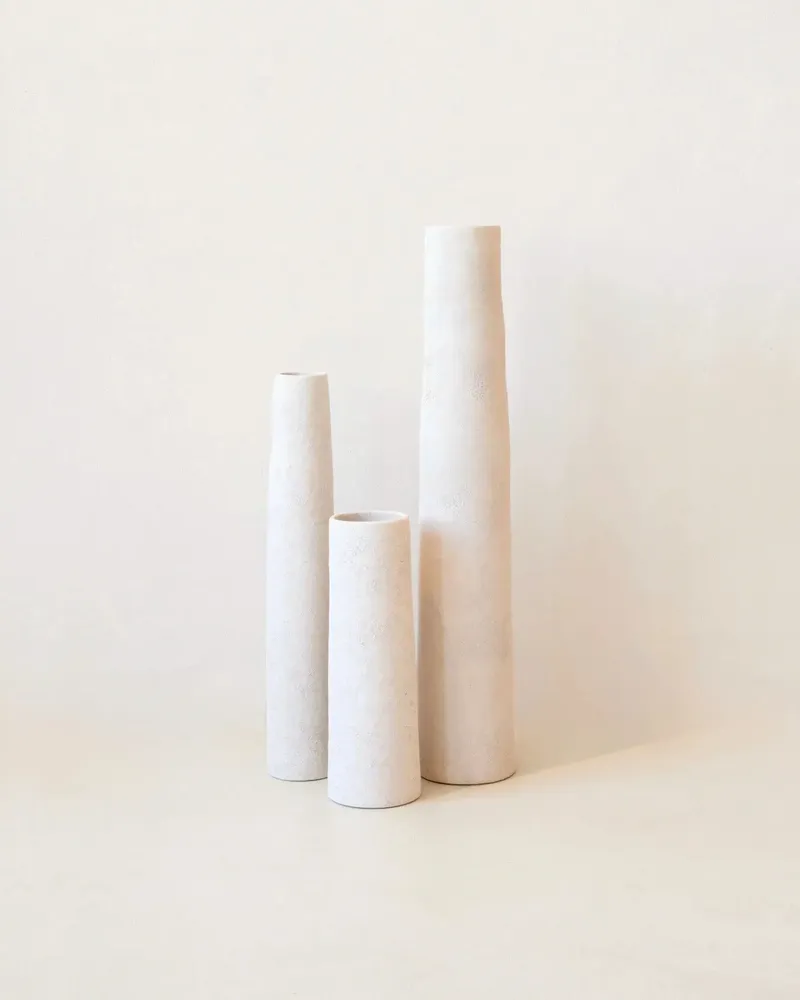 Vases - SORRENTE - Sandy white earthenware vase – S - Ø10 H30 cm - MASAME