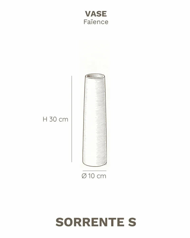 Vases - SORRENTE - Sandy white earthenware vase – S - Ø10 H30 cm - MASAME