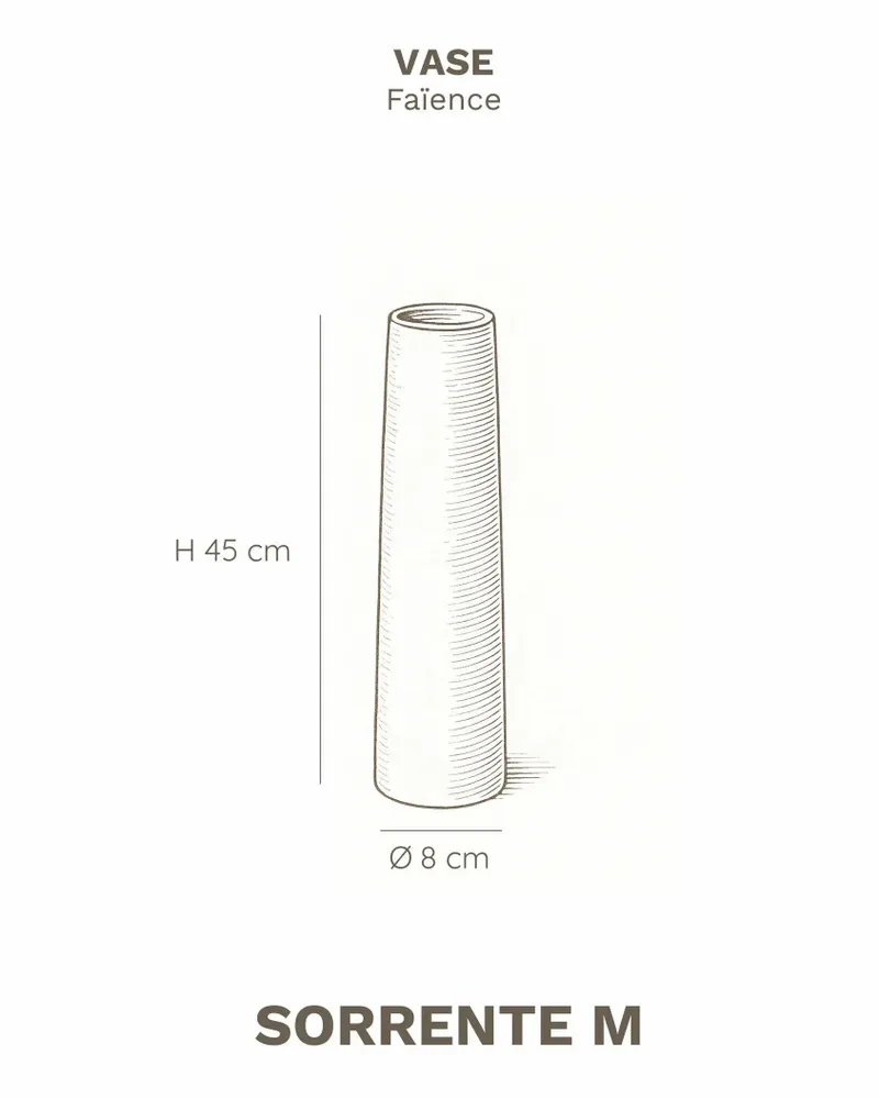 Vases - SORRENTE - Sandy white earthenware vase – S - Ø10 H30 cm - MASAME