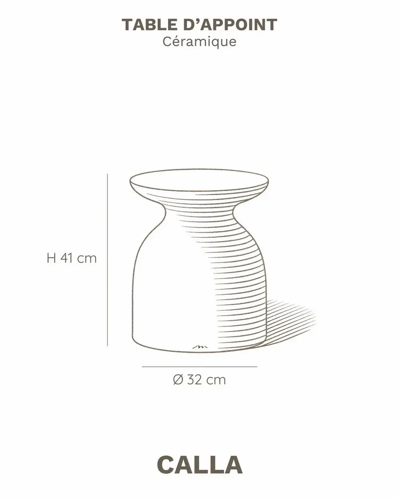 Night tables - CALLA - Ceramic side table – Lin - MASAME