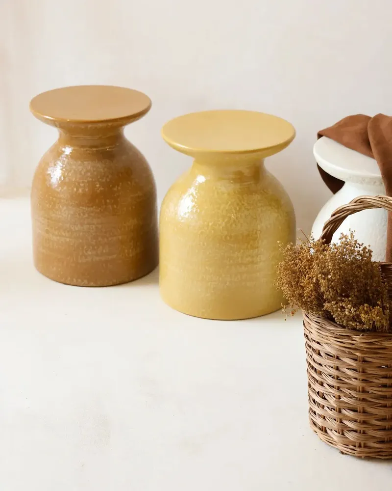 Night tables - CALLA - Ceramic side table – Ambre - MASAME