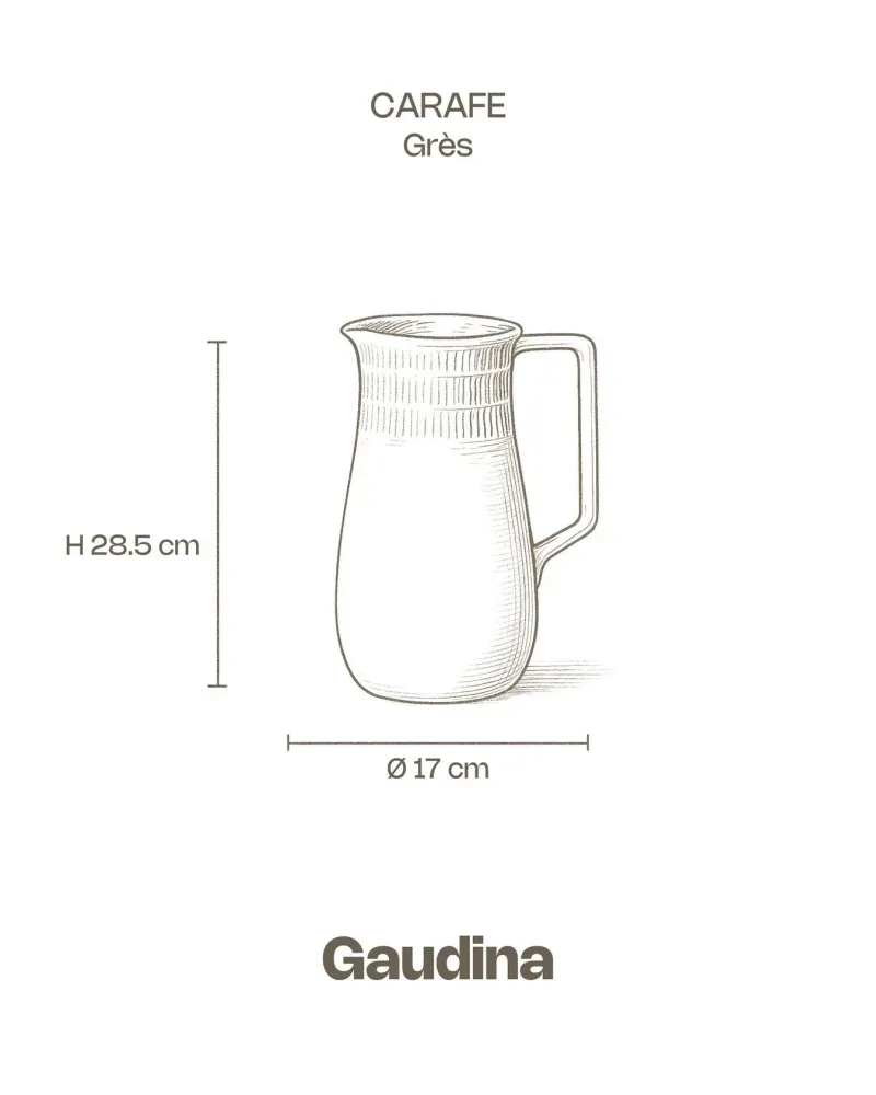 Carafes - GAUDINA - Carafe en Grès 2,5L – Dune - MASAME