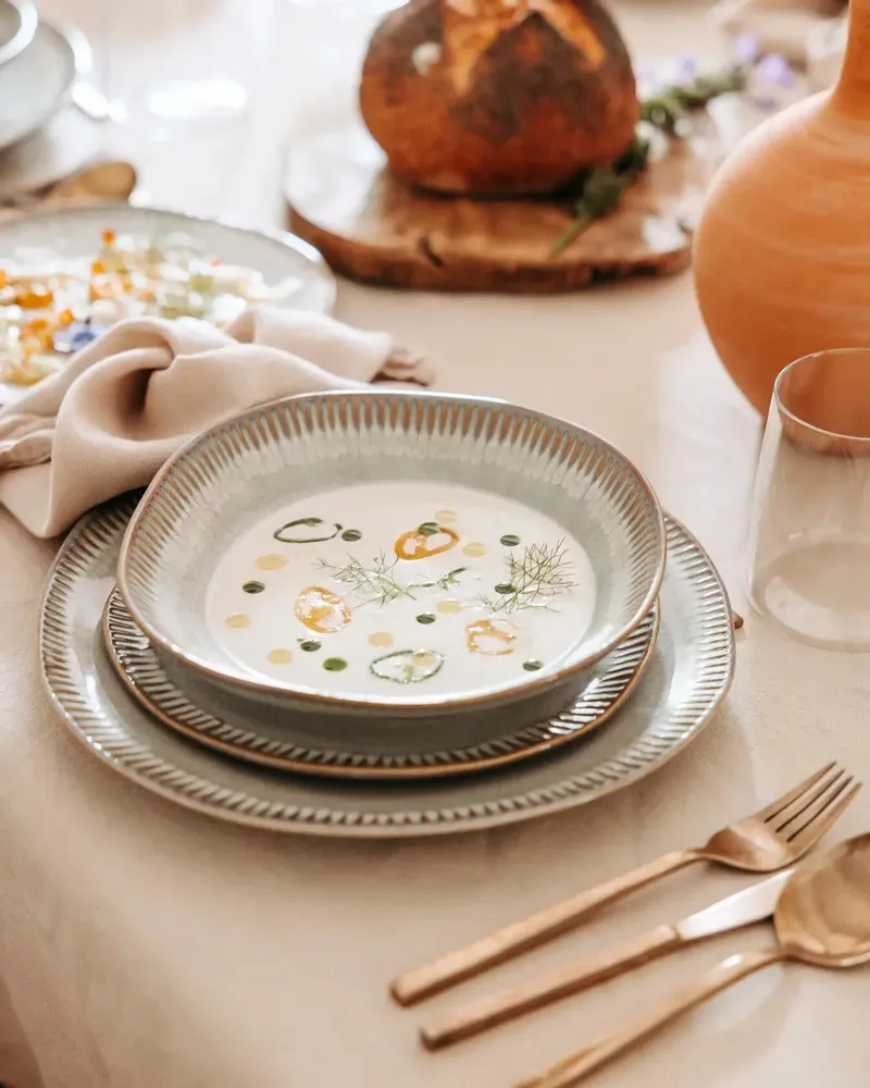 Assiettes au quotidien - GAUDINA - Assiette Creuse en Grès – Iode - MASAME