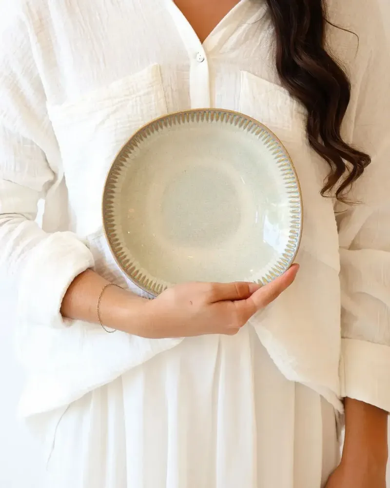 Assiettes au quotidien - GAUDINA - Assiette Creuse en Grès – Iode - MASAME