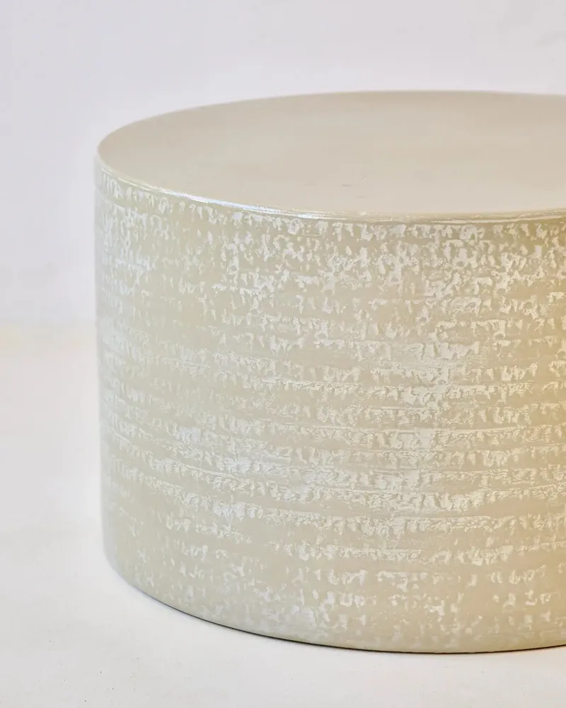 Coffee tables - ENDOUME - Round ceramic coffee table – S - Ø47 H25 cm – Lin - MASAME