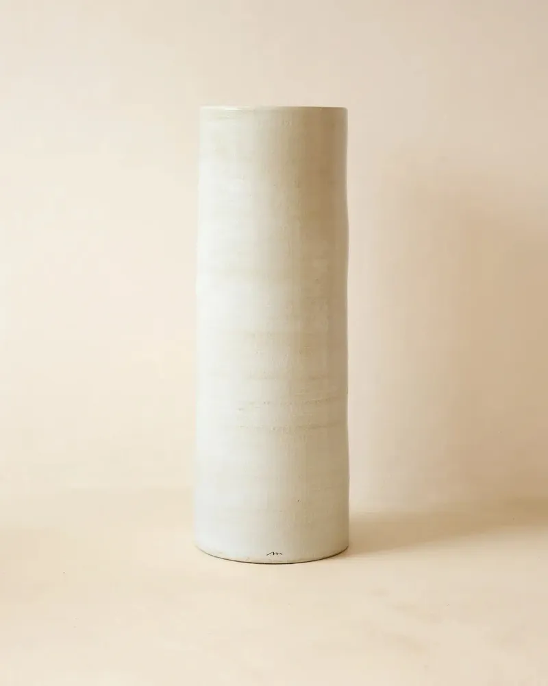 Night tables - ROUCAS - Ceramic side table – XL - Ø32 H90 cm – Calcaire - MASAME