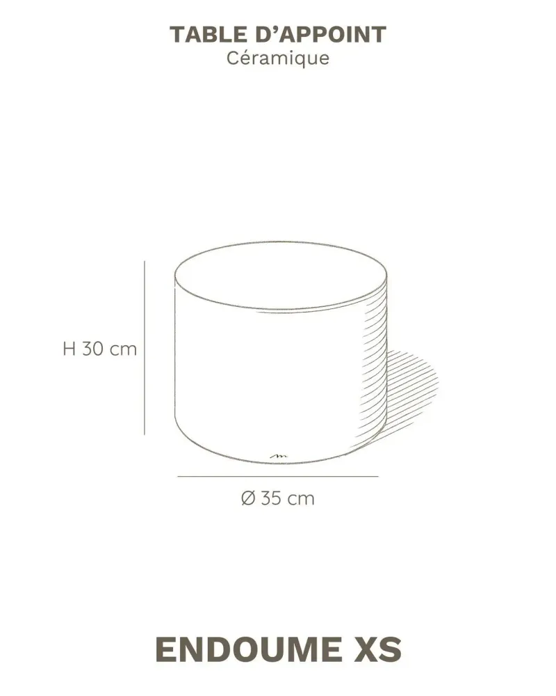 Tables basses - ENDOUME - Table Basse Ronde Céramique – XS - Ø35 H30 cm – Ambre - MASAME
