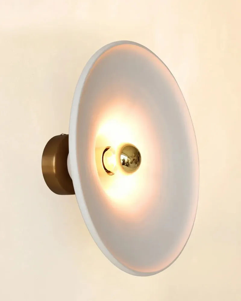 Wall lamps - Gigaro L - Raw ceramic wall light Ø30 cm – Chaux Blanche - MASAME