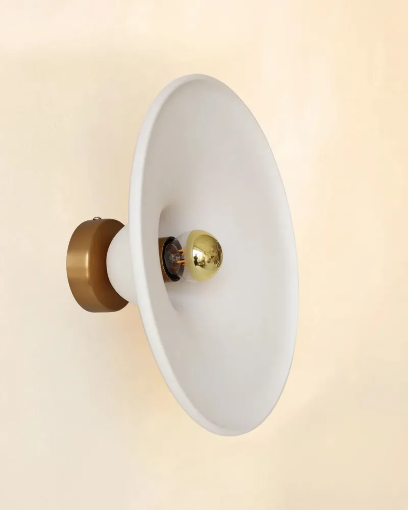 Wall lamps - Gigaro L - Raw ceramic wall light Ø30 cm – Chaux Blanche - MASAME
