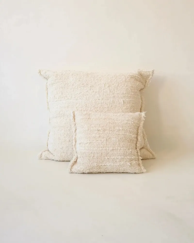 Coussins - GAOU - Coussin Coton Recyclé Blanc – Carré 50×50 - MASAME