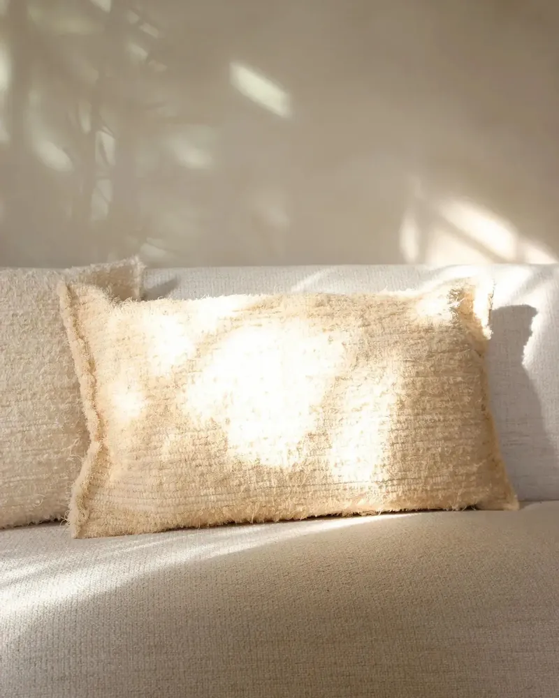 Coussins - GAOU - Coussin Coton Recyclé Blanc – Rectangle 60×40 - MASAME