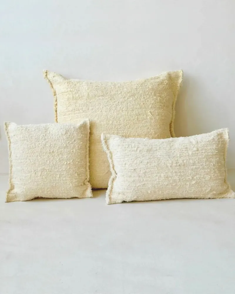 Coussins - GAOU - Coussin Coton Recyclé Blanc – Rectangle 60×40 - MASAME