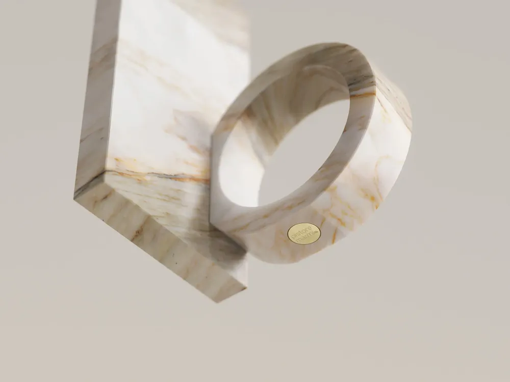 Design objects - Ring Mini - Set of 2 Calacatta Macchia Vecchia  Marble Bookends - PISTORE MARMI