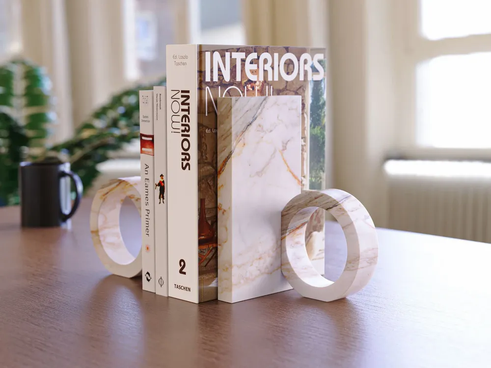 Design objects - Ring Mini - Set of 2 Calacatta Macchia Vecchia  Marble Bookends - PISTORE MARMI