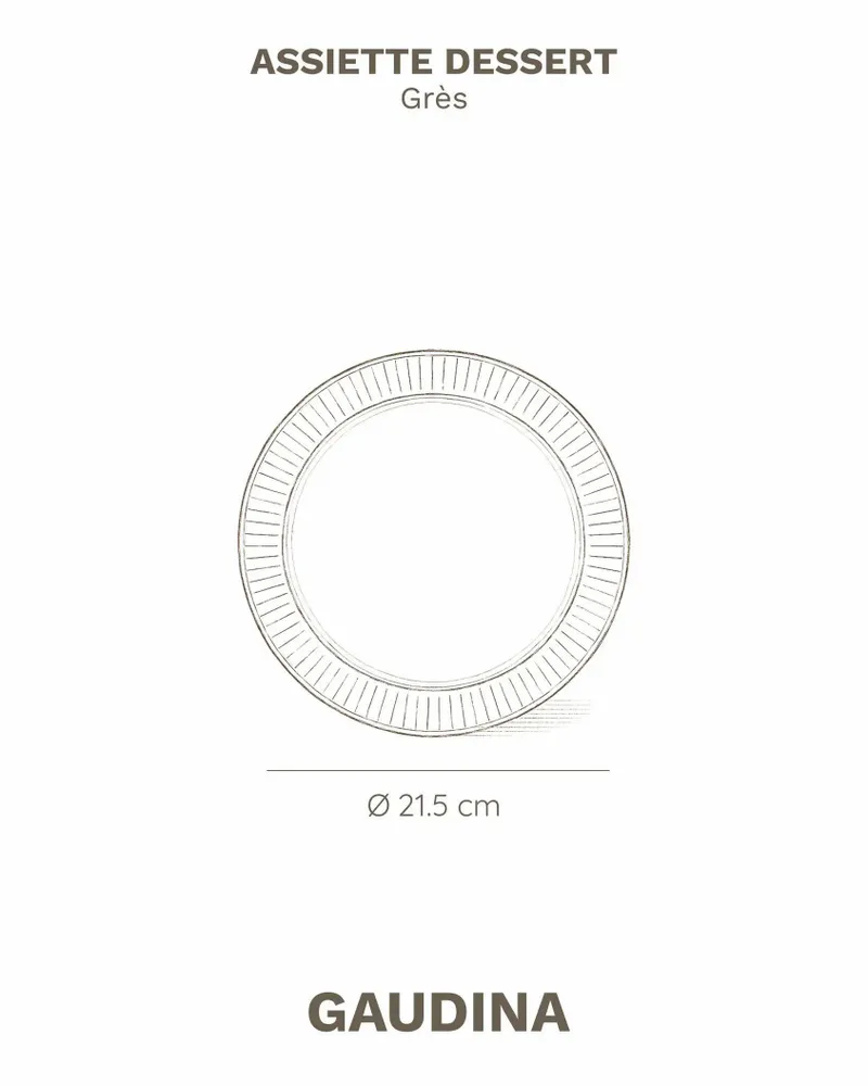Assiettes au quotidien - GAUDINA - Assiette Dessert en Grès – Iode - MASAME